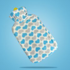 کیسه  آب گرم کاوردار Sam Med - طرح قلب - آبی طوسی